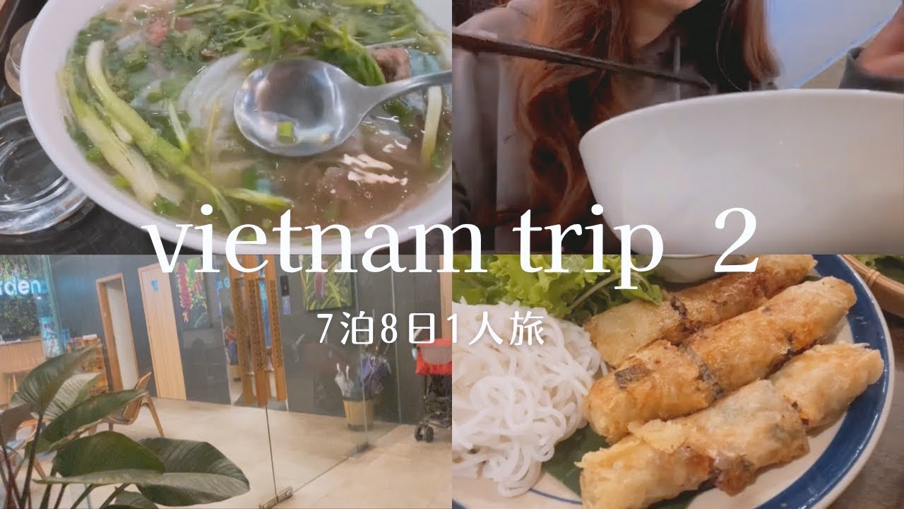 【🇻🇳1人旅vlog】ハノイ→ダナンの国内線移動｜空港のフォーうますぎた｜夕飯に揚げ春巻き