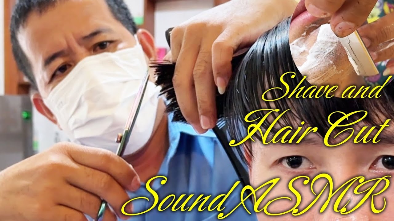 ヘアカット/襟足剃り/顔剃り【ゲスト】理髪店/床屋 カンボジア Haircut and Shave ASMR