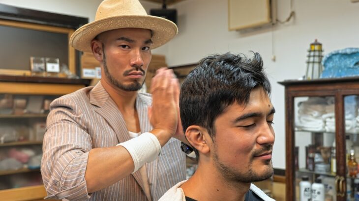 💈(ASMR) 100-Year-Old Japanese Barbershop: Sleep Inducing Intense Tap Massage | Yamaguchi Barber