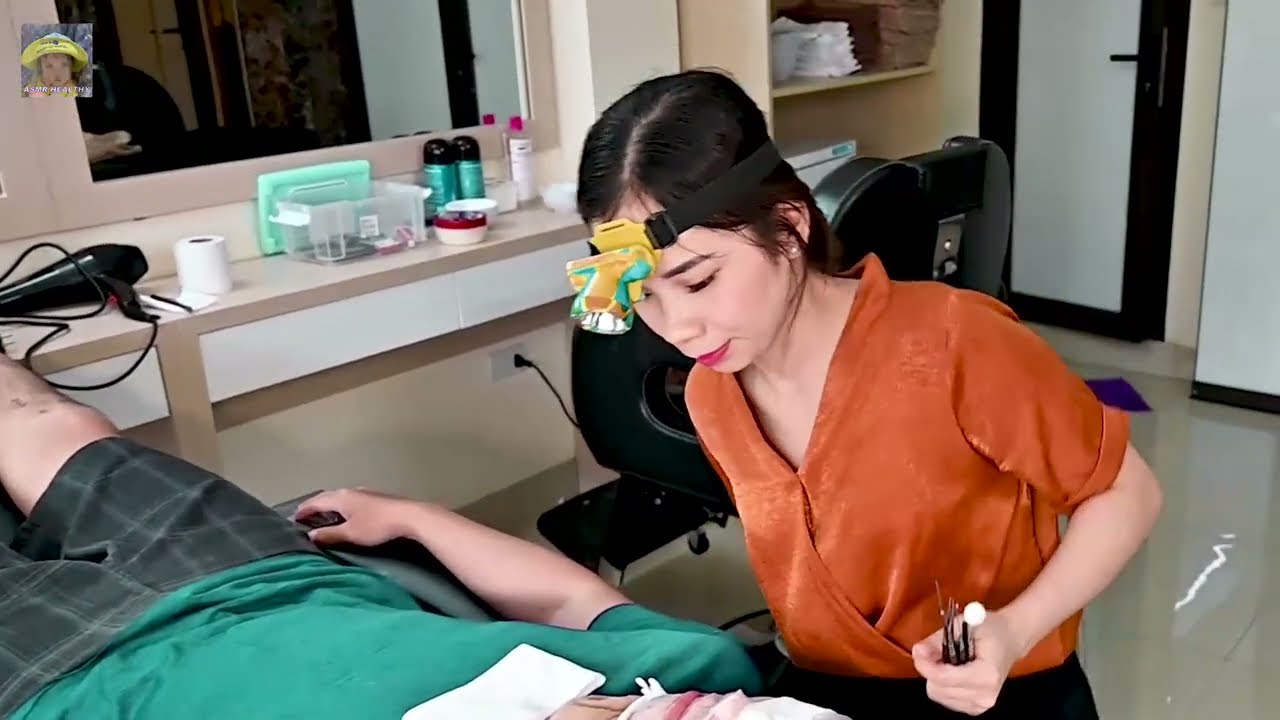 耳掃除 美女ピムちゃんの理髪店体験 / ASMR Street Barber shop Ear cleaning service 50