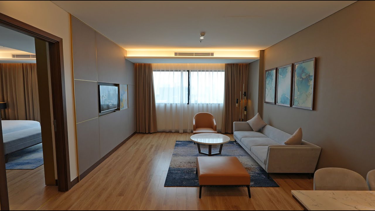 【Mövenpick Living West Hanoi 2bed 77㎡】ハノイCau Giayエリアに君臨する5つ星ホテル兼サービスアパートの2bed Suite（77㎡）の室内をご覧下さ