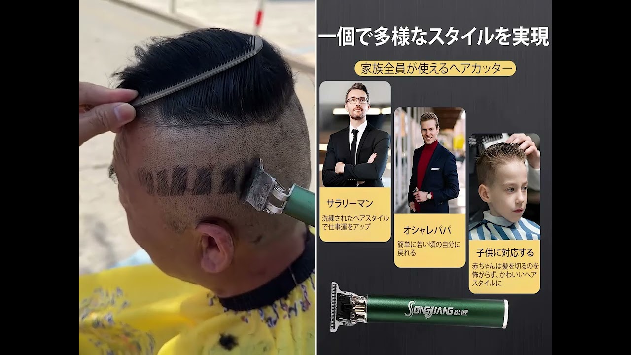 理髪店でも使われているプロフェッショナルな理髪神器で、ヘアカット、シェービング、デザインカットの三位一体の理髪セットです