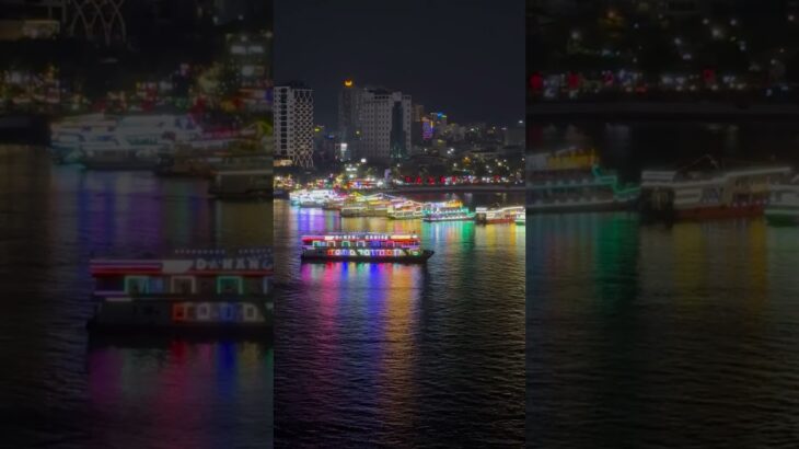 ベトナム🇻🇳ダナンの記録66  ダナンの風物詩　ドラゴンブリッジのファイヤー　ハイアンホテルから #travel #danang #dragonbridge
