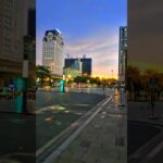 Beautiful sunset in front of Keangnam Intercontinental Hotel, Hanoi
