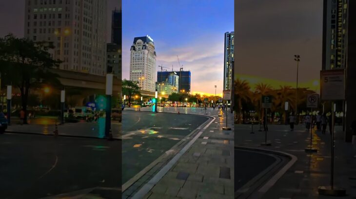 Beautiful sunset in front of Keangnam Intercontinental Hotel, Hanoi
