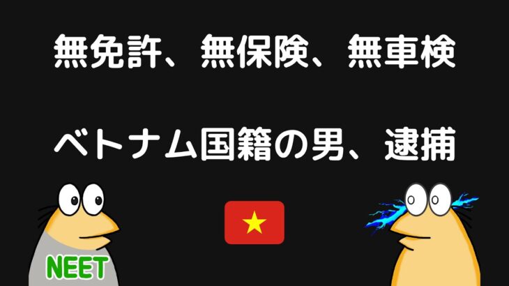 無免許・無保険・無車検……衝突→逃走でベトナム国籍の男、逮捕