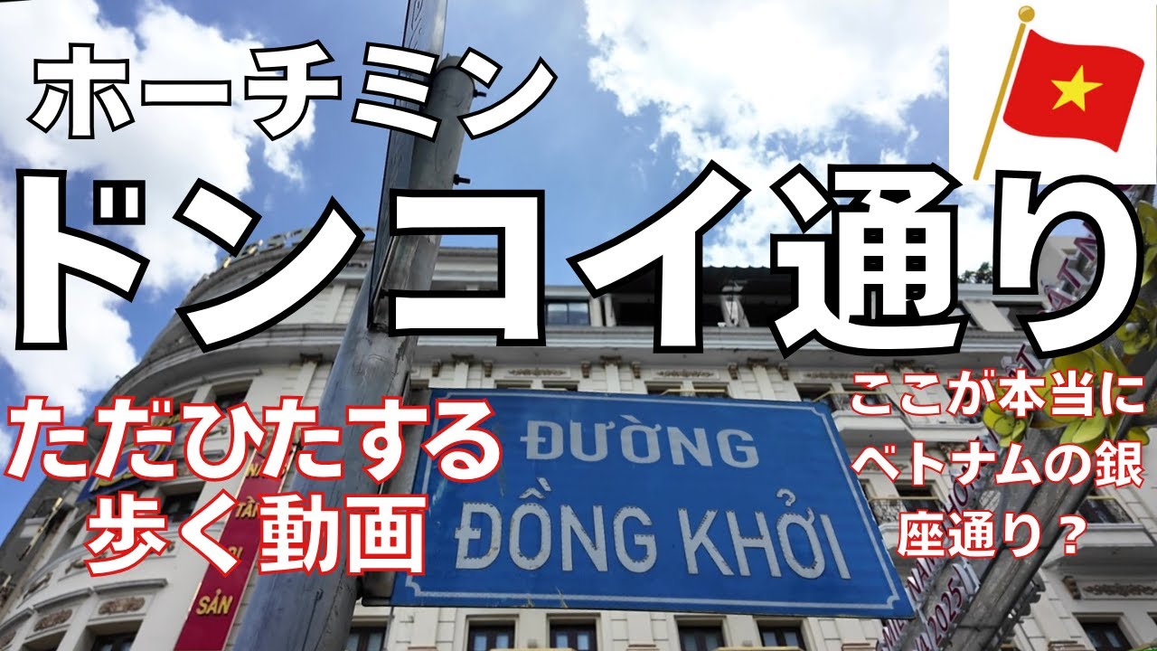 ホーチミンの”銀座通り” ドンコイ通りをただひたすら歩く動画