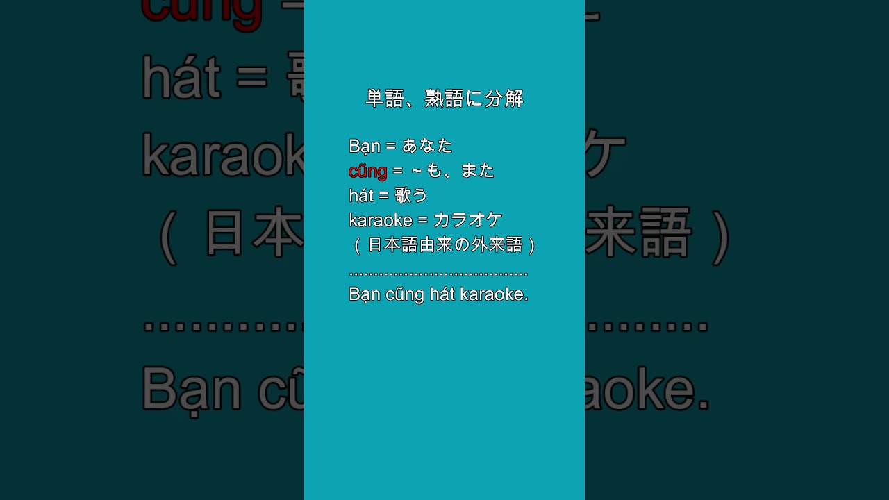 使えるショート | ベトナム語 | 04 | cũng + V |  ～も～します #ベトナム語入門 #ベトナム語入門