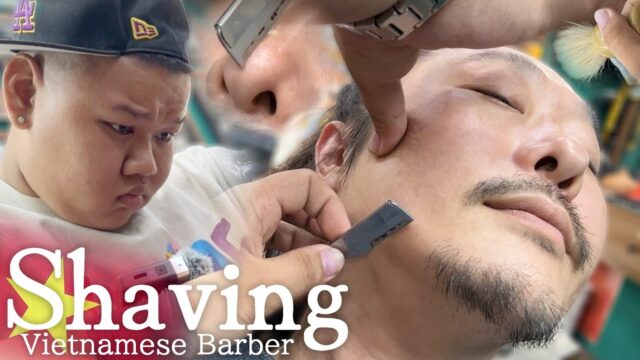 【顔剃り】ベトナム床屋のリアルASMR髭剃り★シュンお気に入り Vietnamese Barber Shaving