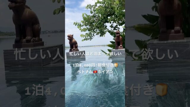 多忙な人ほどこのホテルに泊まって欲しい‼︎ベトナム🇻🇳ホイアン1泊4,000円(朝食付き)のプール！#旅行vlog