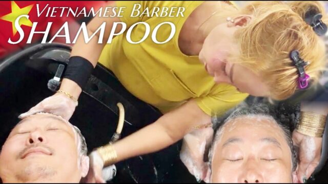 【シャンプー】ベトナム・ローカル床屋の洗髪ASMR★Hair Washing in Vietnam Barber